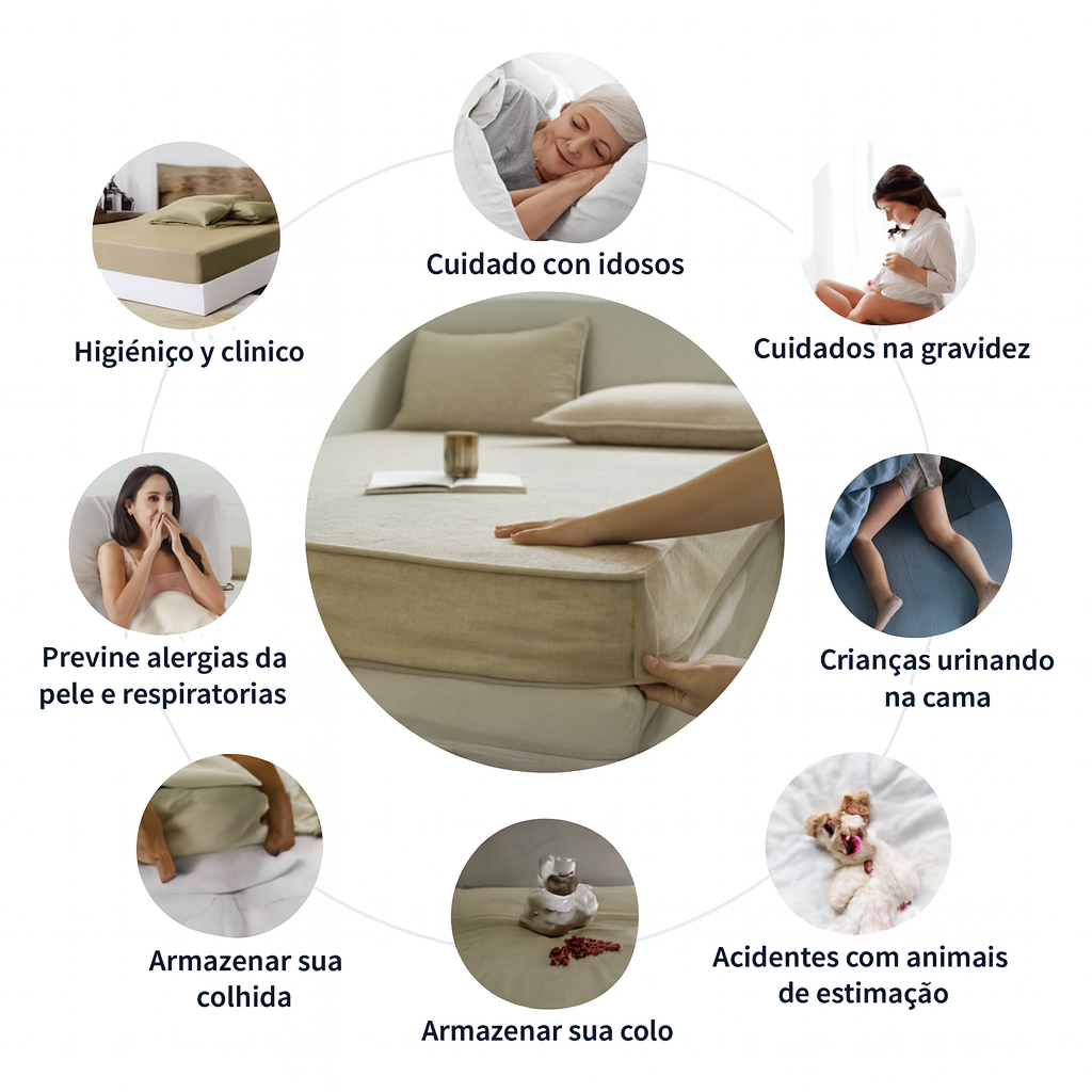 ¡Colchón manchado, nunca más! Funda de colchón acolchada gruesa impermeable, Protector de colchón.