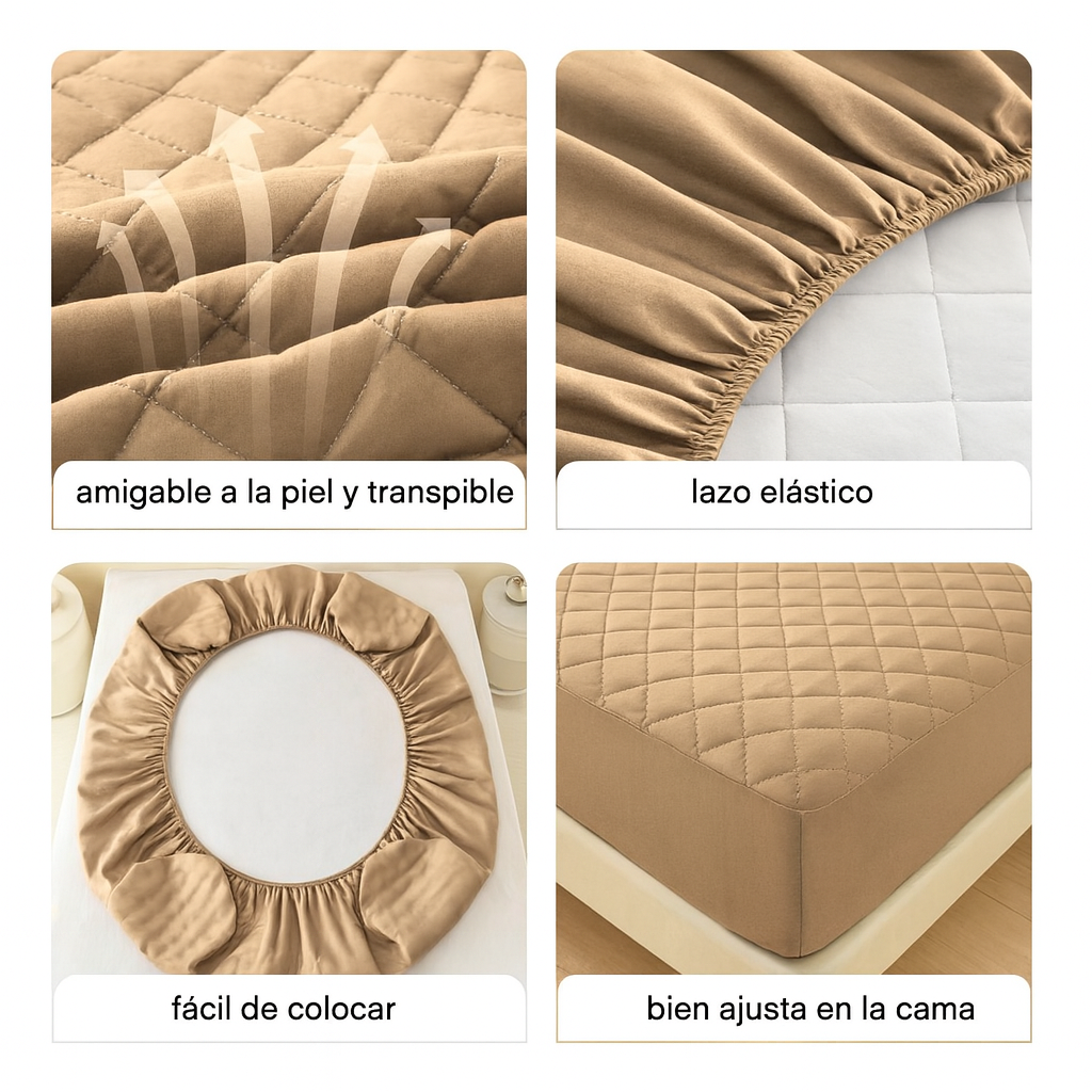 ¡Colchón manchado, nunca más! Funda de colchón acolchada gruesa impermeable, Protector de colchón.