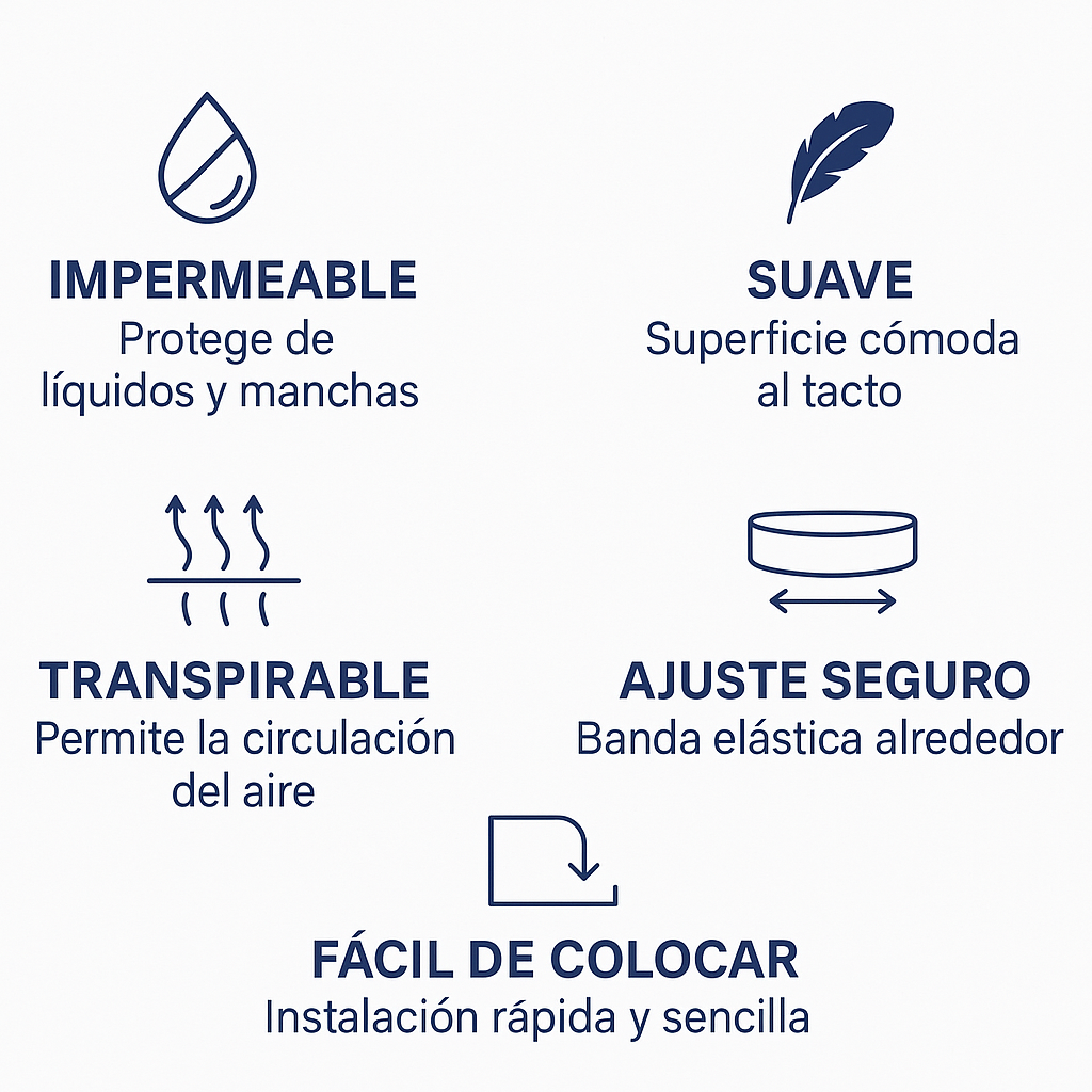 ¡Colchón manchado, nunca más! Funda de colchón acolchada gruesa impermeable, Protector de colchón.