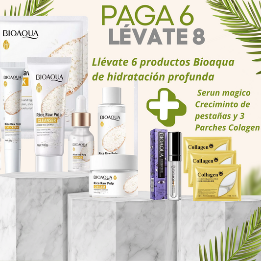🌾Descubre la Belleza Oriental: Kit Completo de Arroz (6 productos) + ¡Rímel Alargador de Pestañas + 3 Parches Colagen de regalo! – Piel radiante, luminosa e hidratada.