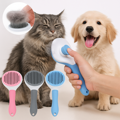 🐾 Cepillo Pet para Perros y Gatos – Peine Removedor de Pelos y Pulgas, dejando el pelaje brillante y suave